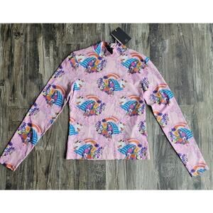 Lazy Oaf All Over Print Happy Bunny Turtleneck